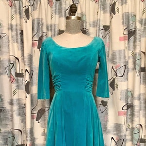 Aqua Velvet Dress Etsy
