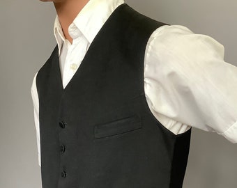 Vintage 1930s/40s - Black Formal Vest/Waistcoat - Victorian/Edwardian - Gothic - Steampunk - c40