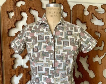 Vintage 1950s/60s 'Blouse Beautiful' Cotton Short Sleeve Shirt