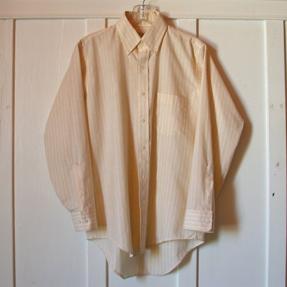 Vintage 1980s ARROW Yellow Striped LS Shirt - image 3