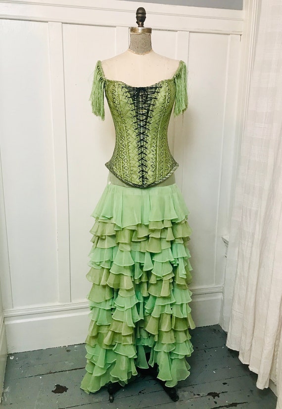 Espectacular Héctor Terrones 2pc vestido verde w / corset top - Etsy México Espectacular Héctor Terrones 2pc vestido verde w / corset top - Etsy México