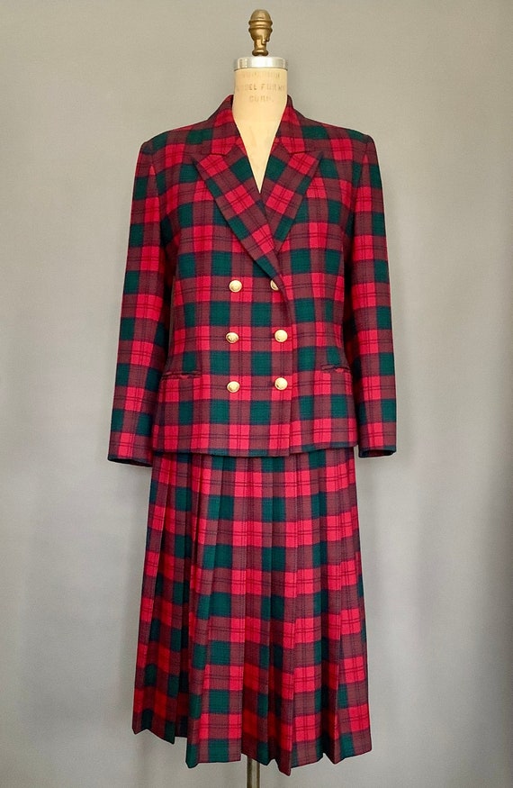 Vintage 1980s PENDLETON CLASSIC - Red and Green Pl