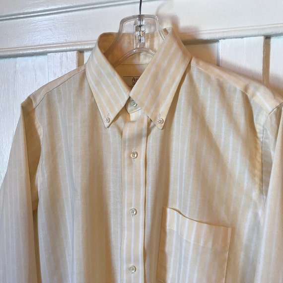 Vintage 1980s ARROW Yellow Striped LS Shirt - image 2