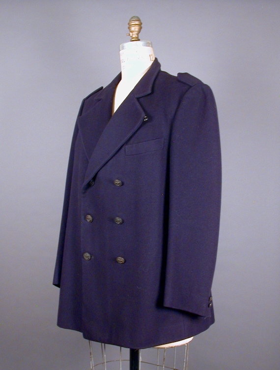 Vintage 1970s - PIERRE CARDIN - Navy Blue Wool Pe… - image 2