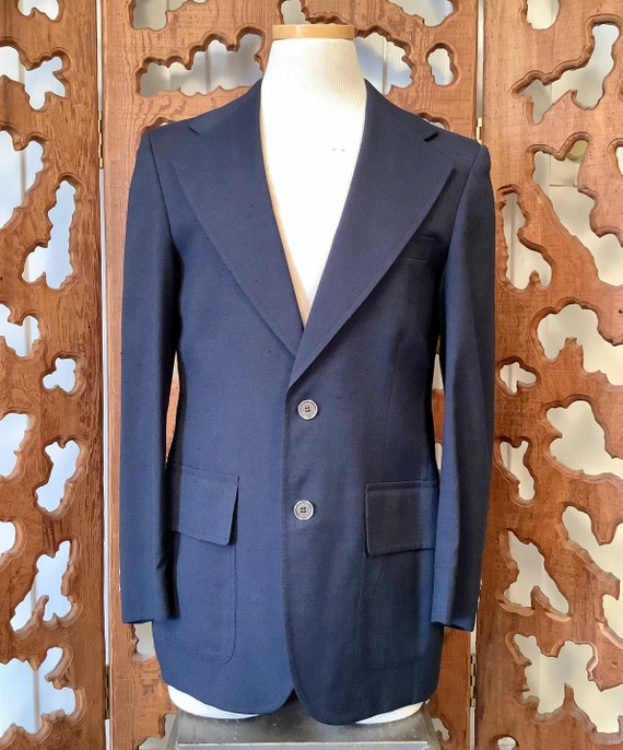 Vintage 1960s Palm Beach Midnight Blue Linen Jacket - C38 - Etsy 