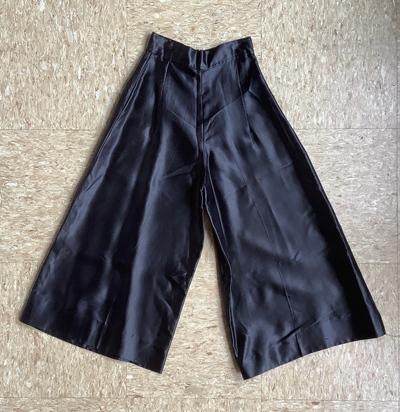 Vintage 1930s/40s - BLACK SATIN PANTS - Palazzo/wide Leg Vintage 1930s/40s - BLACK SATIN PANTS - Palazzo/wide Leg
