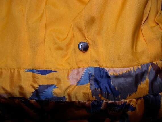 Khanitha Yellow & Blue Silk Sequin Skirt Suit - image 10