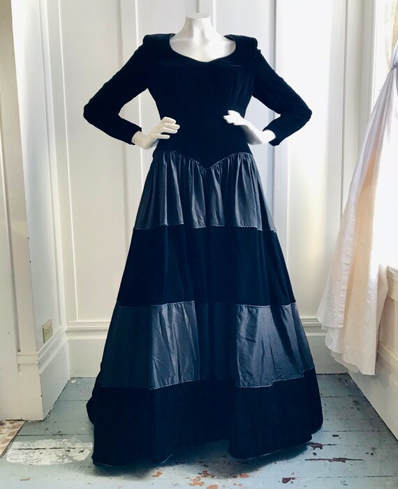 Patricia Rhodes Couture Black Velvet Gown for Saks