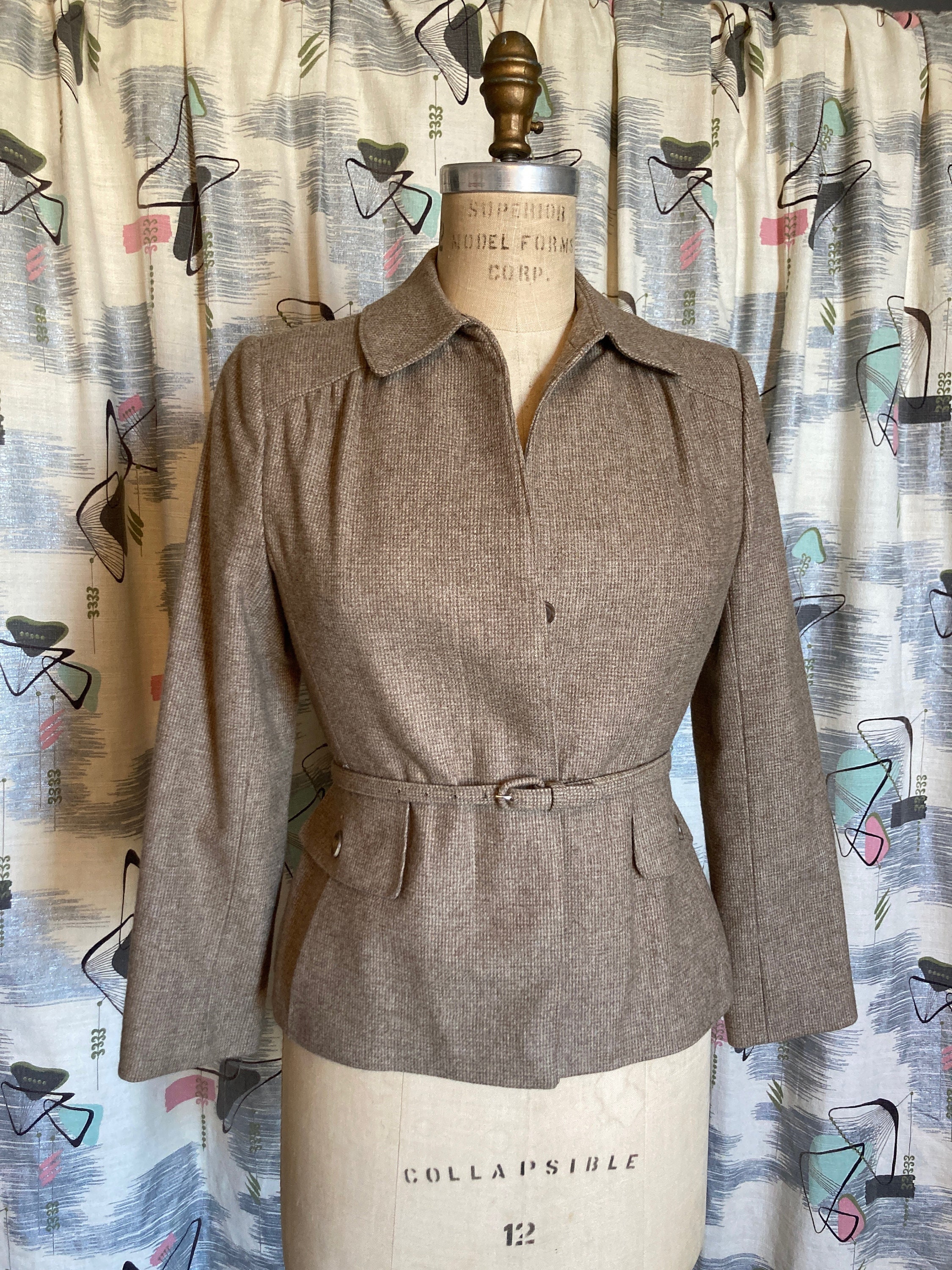 ディズニープリンセスのベビーグッズも大集合 Vintage 1970s W Blazer Fitted Brown Light - LTD. FAIR COAT - ジャケット・アウター