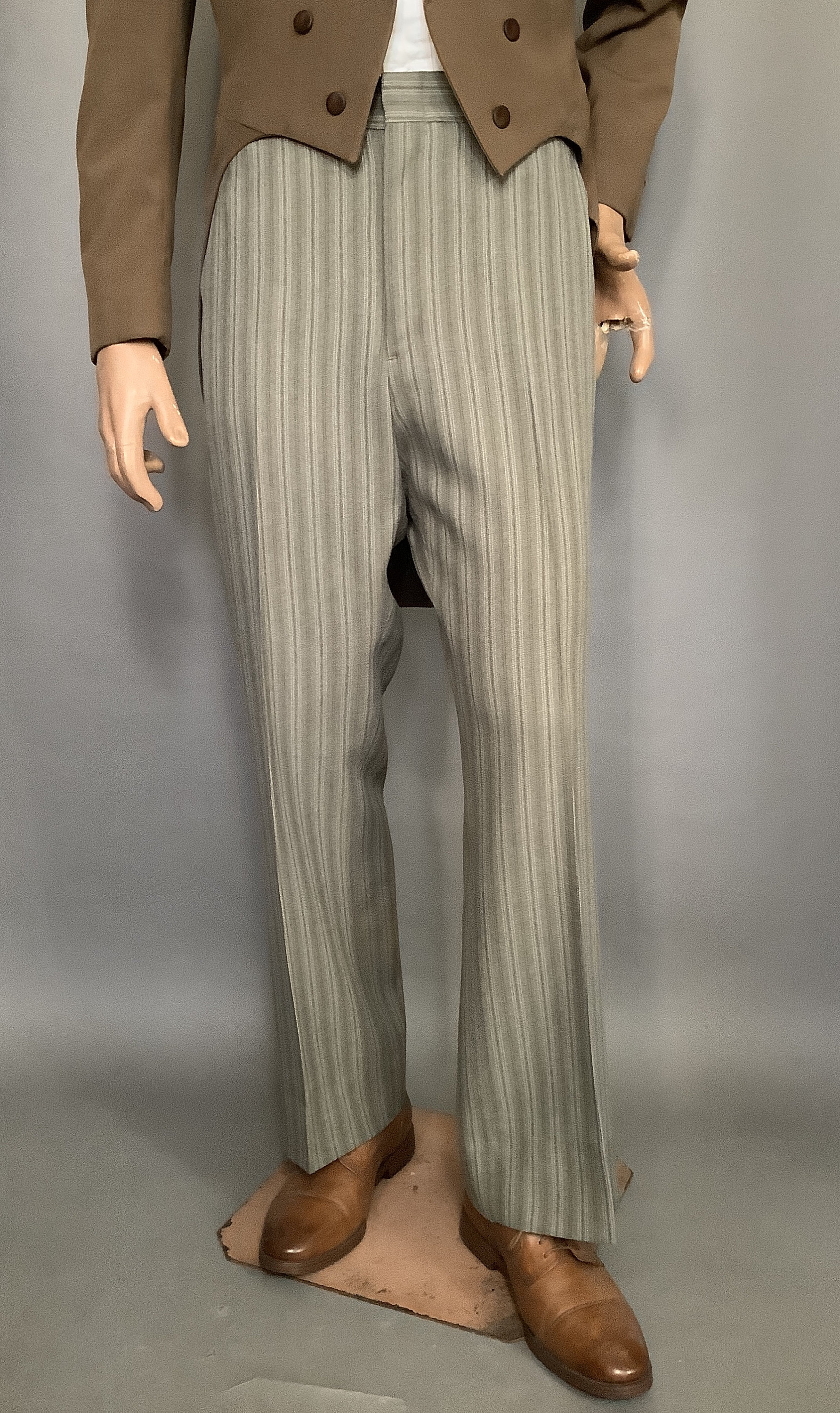 Vintage 1970s/80s AFTER SIX Brown Striped Tuxedo Pants Formal 