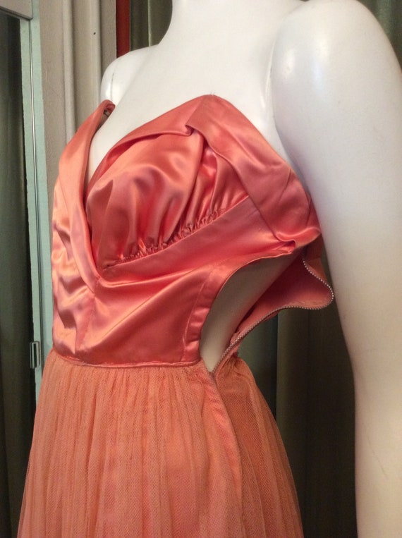 Vintage 1940s Peach Emma Domb Evening/Party Dress… - image 7