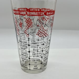 Recetas de vasos para cócteles vintage de mediados de siglo, mezclas y mediciones