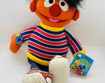 Vintage Sesame Street Ernie Plush Applause New Old Stock With Tags FREE SHIPPING