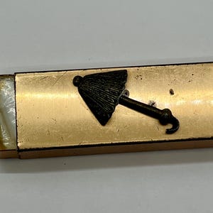 Vintage Gold Ton Rain Bonnet Gehäuse: Mid Century Messingträger