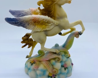 Vintage Resin Rainbow  Pegasus Figurine FREE SHIP