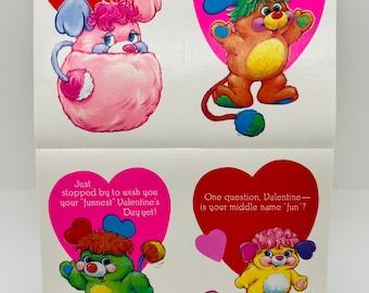 Vintage Popples Valentinstag Karten 4er Set Original 80er Jahre 1986
