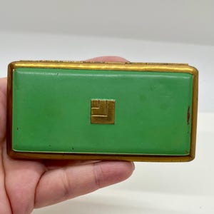 Vintage Antique Art Deco Shari Langlois New York Powder Rouge Lipstick Mirror Compact FREE SHIPPING