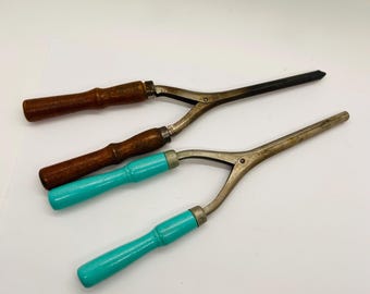Vintage Antique Curling Irons Tools Set Of 2