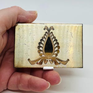 Vintage Elgin amerikansk musikal kompakt Danube Waves WOUND TIGHT mässingspulversmink