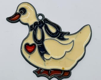Vintage Country Duck Goose With Heart Suncatcher