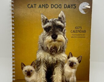 Vintage 1975 Cat And Dog Days Hallmark Engagement Calendar Photos by Walter Chandoha