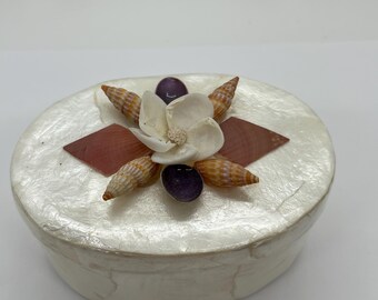 Vintage Capiz Shell Trinket Box