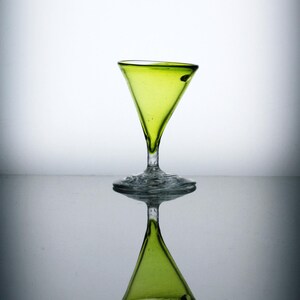 Bright green handblown glass