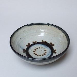Hand-thrown stoneware bowl with painted underglaze decoration #1