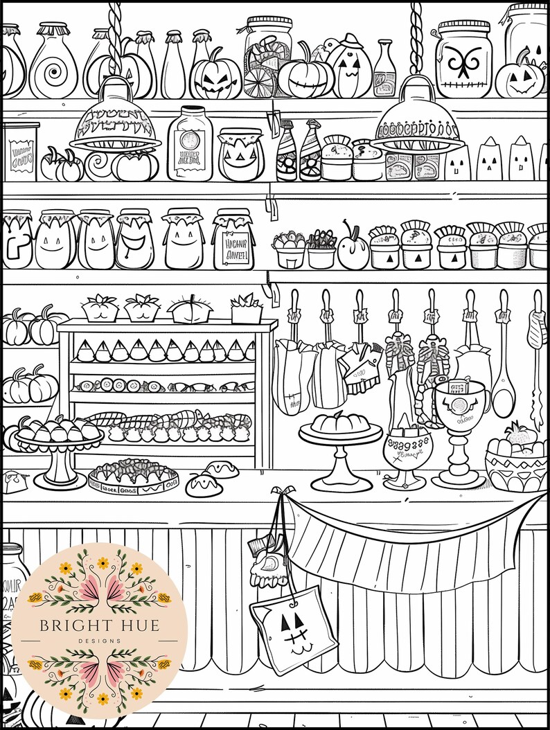 Halloween Candy Coloring Page Halloween Scene Coloring Page Printable