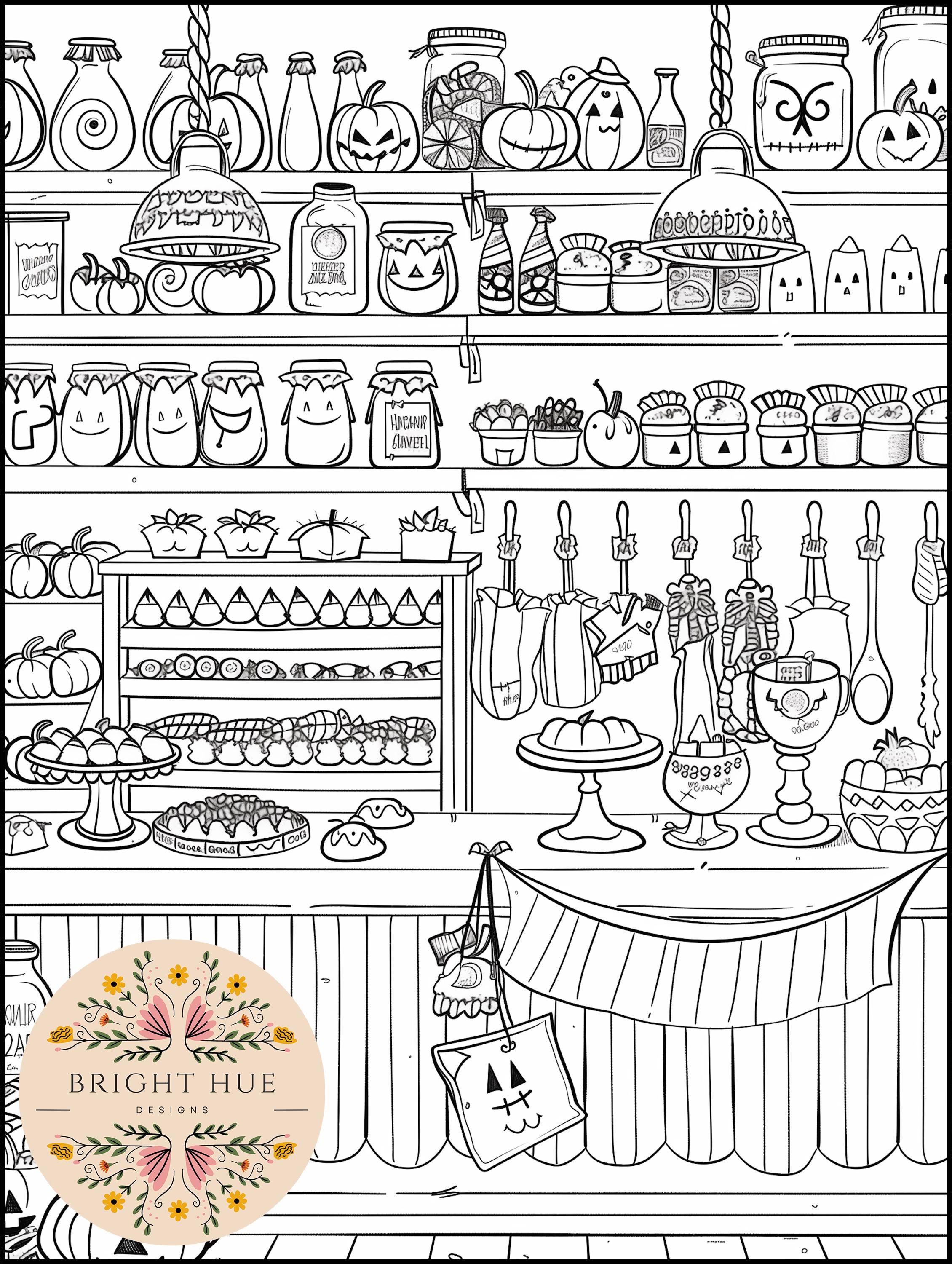 Halloween Candy Coloring Page Halloween Scene Coloring Page Printable