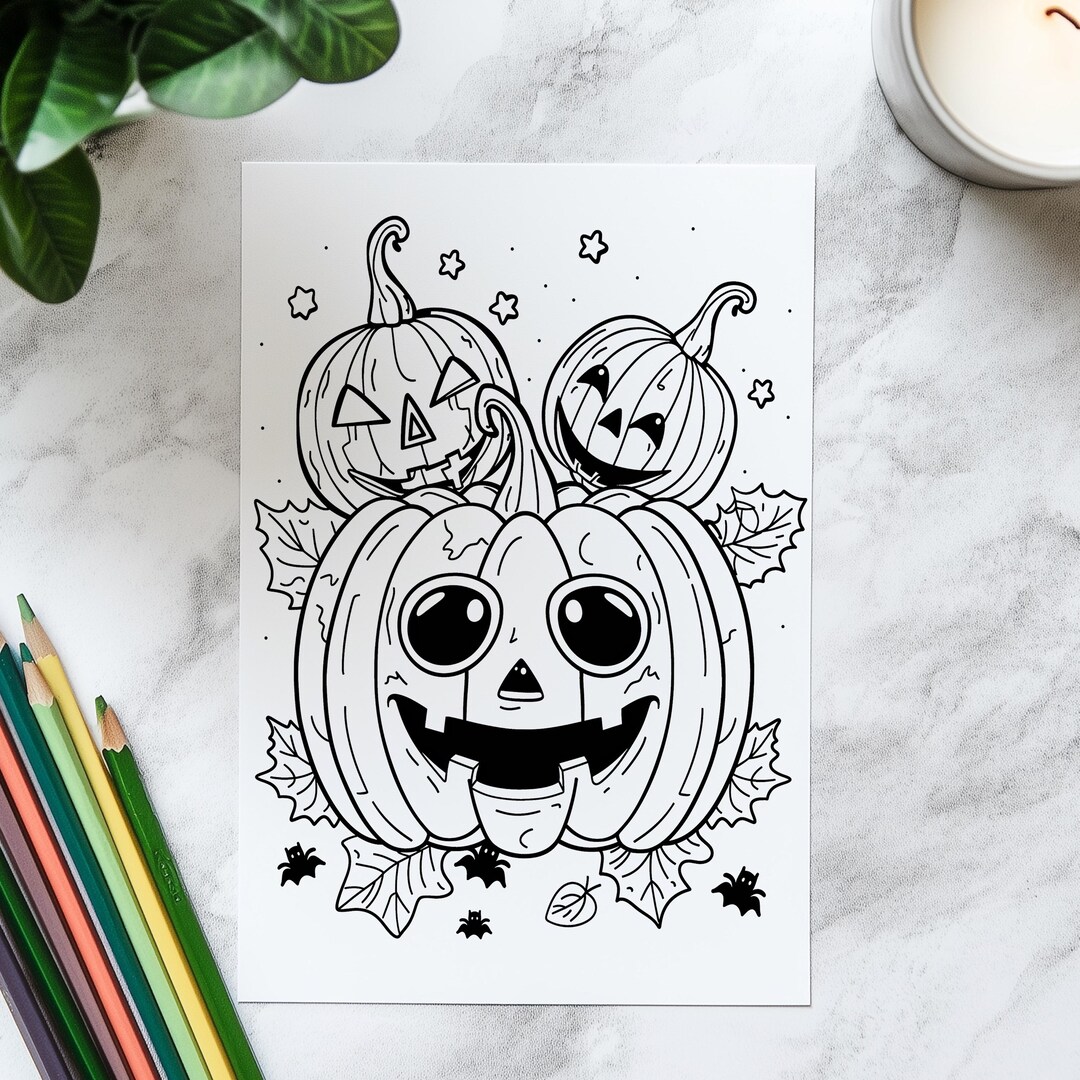 Jack-olantern Coloring Page Printable Halloween Jack-olantern Cartoon