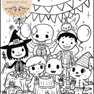 Printable Halloween Scene Coloring Halloween Scene Coloring Page ...