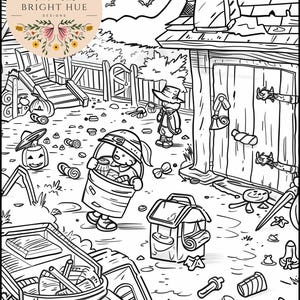 Fun Halloween Scene Coloring Page Halloween Scene Coloring Page ...
