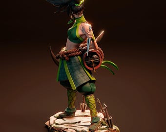 Painted Akali Figure: 3D Printed