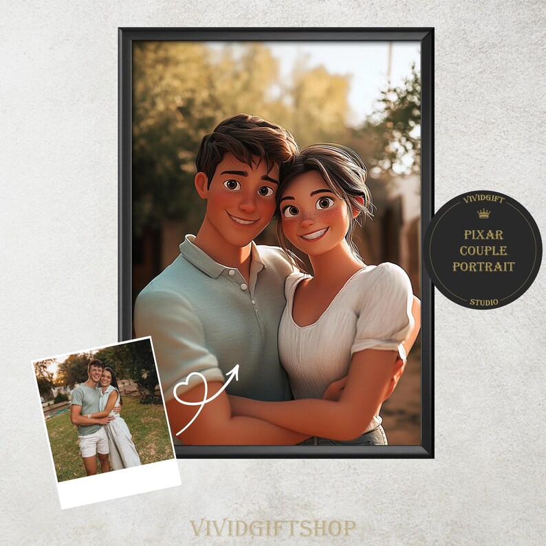 Pixar Style Custom Portrait, Personalized Cartoon Art, Custom Pixar ...