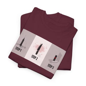 Dexter Morgan&#39;s Code Step By Step Unisex Tee, Comfortable Heavy Cotton Custom Design Tv Show Apparel, Ressurection Special Fan Art Gifts