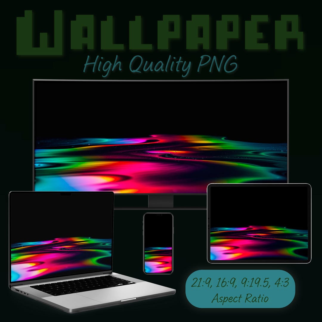 Vibrant Neon Puddle Fluid Desktop Background | Ultrawide | Vaporwave ...