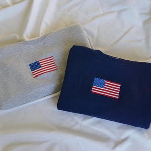 Customized Embroidered U.S. Flag Crewneck Sweatshirt