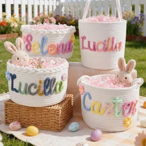 Personalisierter Babykorb, benutzerdefinierte monogramm gewebter Korb, Babypartykorb, gestrickter Kinderzimmerkorb aus Baumwolle, Grandbaby-Geschenk, Neugeborenengeschenk