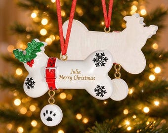 Personalized Pet Memorial Christmas Ornament, Custom Name & Text Pet Remembrance Ornament, Christmas Gift for Pet Lovers, Pet Christmas