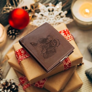 Personalisierte Brieftasche, benutzerdefinierte monogrammierte Brieftasche, Leder Bifold, Weihnachtsgeschenk, Gedenkjubiläumsgeschenk für ihn, Freund, Vater, Ehemann