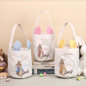 Personalisierter Kinder Osterkorb mit Namen - Individueller Osterkorb für Jungen & Mädchen - Baby Osterkorb Eimer - Ostern Taschen Geschenke für Kinder