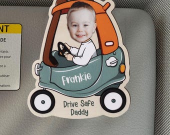 Clip de visera de coche personalizado con foto, regalo para papá que conduce con cuidado, regalo para papá primerizo de su bebé, clip de visera de coche para papá, regalo para papá primerizo de su esposa, regalo para el Día del Padre