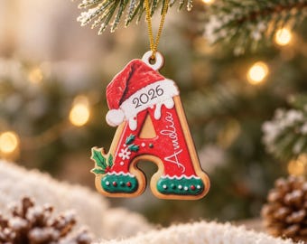 Custom Gingerbread Christmas Ornament, Personalized  Dog Bone Name Ornament, 2026 Christmas Gift, Family & Pet Keepsake Xmas Tree Decor