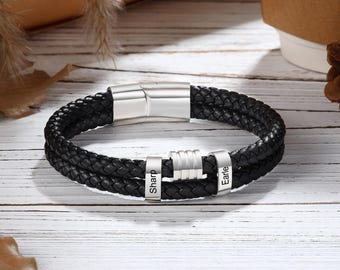Braccialetto Personalizzato Perline con Iniziali Uomo | Merci Maman