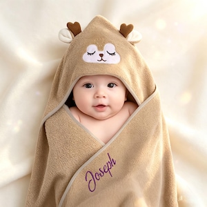 Personalisierte Baby Handtuch mit Namen, Baby Shower Geschenk, weiches Kapuzenhandtuch für Neugeborene, Baby Badetuch, individuelles Andenken Baby Geschenk