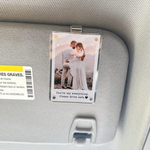 Aangepaste foto autoklep clip, romantische rit veilig cadeau, unieke koppels aandenken, auto fotolijst, gepersonaliseerd cadeau voor hem verjaardag bruiloft