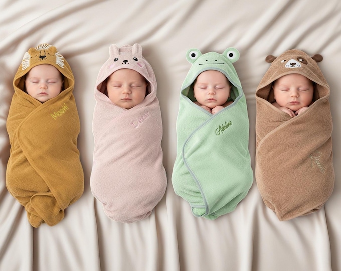 Personalized Baby Hooded Towel, Custom Name Baby Soft Embroidered Bath Towel, Newborn Baby Shower Gift,Unique Baby Shower or Easter Keepsake