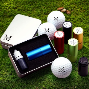Aangepaste golfstempeldoos, gepersonaliseerde golfbalstempels, golfbalmarkering, cadeau voor golfer, golfaccessoires, cadeaus voor mannen, Vaderdagcadeau