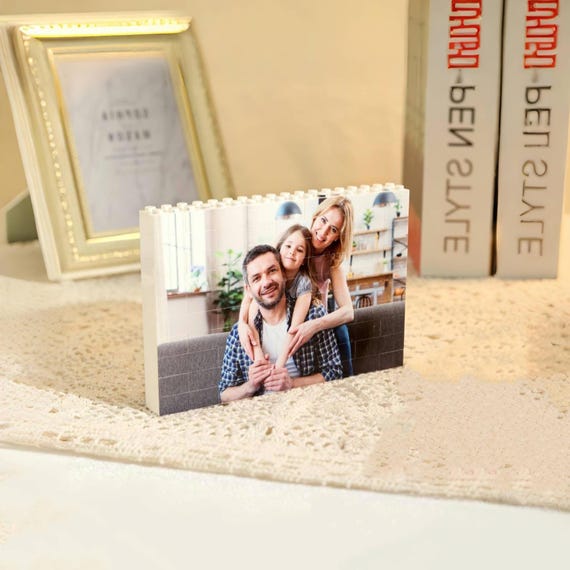 Custom Rectangle Photo Building Block, Personalized Puzzle Brick Photo Memory Decor, Meaningful Gift for Husband Grandpa, Present For Him